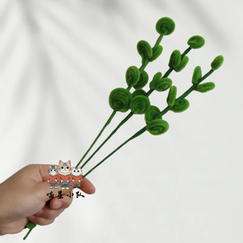 40 PCS * Handmade Pipe Cleaner Green Eucalyptus Leaves Artificial Simulation Indoor Home Desktop Party Wedding Decor
