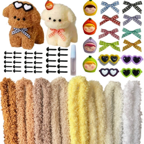 55 PCS Pipe Cleaner Craft Kit DIY Animal Puppy Kit Creative Gifts, Christmas Stocking Stuffers & Classroom Prizes, Gifts for aged 8+