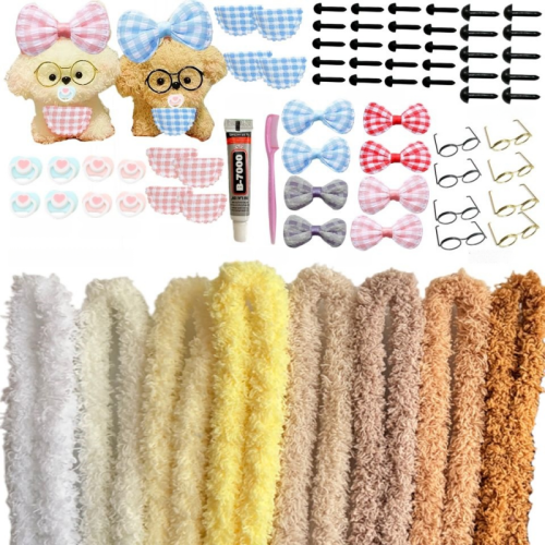 72 PCS Pipe Cleaner Craft Kit DIY Bowknot Animal Puppy Kit Creative Gifts, Christmas Stocking Stuffers & Classroom Prizes, Gifts for aged 8+
