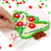 500 Pcs 0.5 Inch Polypropylene Pompoms for Craft Making, Small Pom Poms Balls Art and Craft DIY Decorations(Red, Green, White)
