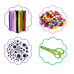 Jar Set (Mega) Arts and Crafts Supplies for Kids -Christmas Crafts Kits with Pipe Cleaners, Construction Paper, Pom poms Googly Eyes, Crafts for Kids Ages 4-8, School Craft Projects, Birathday Gifts for Girls