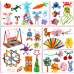 Jar Set (Mega) Arts and Crafts Supplies for Kids -Christmas Crafts Kits with Pipe Cleaners, Construction Paper, Pom poms Googly Eyes, Crafts for Kids Ages 4-8, School Craft Projects, Birathday Gifts for Girls