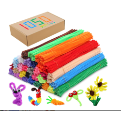 Pipe Cleaners Chenille Stems 1050 Pieces 30 Assorted Colors for Craft Arts Creative DIY Projects Decorations, 6mm x 12inch Fuzzy Colored Chenille Stem Sticks Set Craft Supplies for Kids and Adults