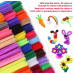 Pipe Cleaners Chenille Stems 1050 Pieces 30 Assorted Colors for Craft Arts Creative DIY Projects Decorations, 6mm x 12inch Fuzzy Colored Chenille Stem Sticks Set Craft Supplies for Kids and Adults