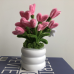 Handmade Pipe Cleaner White Daisy Flower Pink Love Heart Green Leaves with Flowers Potted Plant Artificial Simulation Flowers Indoor Home Desktop Party Wedding Decor 