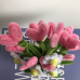Handmade Pipe Cleaner White Daisy Flower Pink Love Heart Green Leaves with Flowers Potted Plant Artificial Simulation Flowers Indoor Home Desktop Party Wedding Decor 