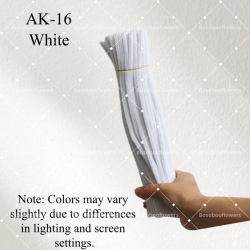 AK-16 WhitePipe Cleaners Chenille Stems Fuzzy Stick Twisting Stick DIY Art Craft Supplies Bending Wires for Kids School Education Adults Floral Arrangement