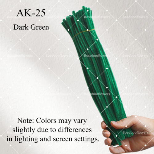 AK-25 Dark Green Pipe Cleaners Chenille Stems Fuzzy Stick Twisting Stick DIY Art Craft Supplies Bending Wires for Kids School Education Adults Floral Arrangement AK-25 Dark Green Pipe Cleaners Chenille Stems Fuzzy Stick Twisting Stick DIY Art Craft Supplies Bending Wires for Kids School Education Adults Floral Arrangement