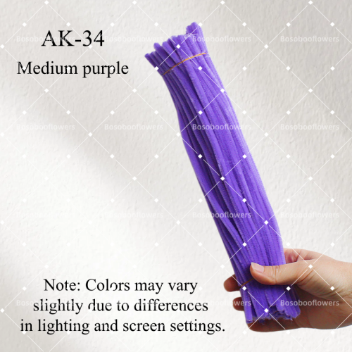 AK-34 Medium PurplePipe Cleaners Chenille Stems Fuzzy Stick Twisting Stick DIY Art Craft Supplies Bending Wires for Kids School Education Adults Floral Arrangement AK-34 Medium PurplePipe Cleaners Chenille Stems Fuzzy Stick Twisting Stick DIY Art Craft Supplies Bending Wires for Kids School Education Adults Floral Arrangement