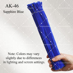 AK-46 Sapphire Blue Pipe Cleaners Chenille Stems Fuzzy Stick Twisting Stick DIY Art Craft Supplies Bending Wires for Kids School Education Adults Floral Arrangement