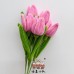 20 PCS * Handmade Pipe Cleaner Tulip Flower Bud Green Leaves Artificial Simulation Flower Indoor Home Desktop Party Wedding Decor