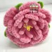 6 PCS * Handmade Pipe Cleaner Peony Flower Green Leaves Artificial Simulation Flower Indoor Home Desktop Party Wedding Decor
