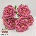 6 PCS * Handmade Pipe Cleaner Peony Flower Green Leaves Artificial Simulation Flower Indoor Home Desktop Party Wedding Decor