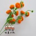 20 PCS * Handmade Pipe Cleaner Persimmon Green Leaves Artificial Simulation Flower Indoor Home Desktop Party Wedding Decor