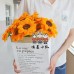 20 PCS * Handmade Pipe Cleaner Sunflower Green Leaves Artificial Simulation Flower Indoor Home Desktop Party Wedding Decor