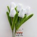 20 PCS * Handmade Pipe Cleaner Tulip Flower Bud Green Leaves Artificial Simulation Flower Indoor Home Desktop Party Wedding Decor