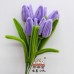 20 PCS * Handmade Pipe Cleaner Tulip Flower Bud Green Leaves Artificial Simulation Flower Indoor Home Desktop Party Wedding Decor