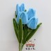 20 PCS * Handmade Pipe Cleaner Tulip Flower Bud Green Leaves Artificial Simulation Flower Indoor Home Desktop Party Wedding Decor