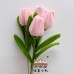 20 PCS * Handmade Pipe Cleaner Tulip Flower Bud Green Leaves Artificial Simulation Flower Indoor Home Desktop Party Wedding Decor