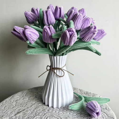 Exactly Same Craft Kits As Tiktok Live Streaming Fuzzy Pipe Cleaner Chenille Stems DIY Craft Supplies For Purple Tulip