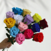 20 PCS * Handmade Pipe Cleaner Rose Flower Green Leaves Artificial Simulation Flower Indoor Home Desktop Party Wedding Decor 