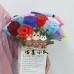 20 PCS * Handmade Pipe Cleaner Rose Flower Green Leaves Artificial Simulation Flower Indoor Home Desktop Party Wedding Decor 
