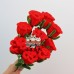 20 PCS * Handmade Pipe Cleaner Rose Flower Green Leaves Artificial Simulation Flower Indoor Home Desktop Party Wedding Decor 