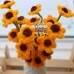 30 PCS * Handmade Pipe Cleaner Golden 6 Daisy Flowers Artificial Simulation Flower Indoor Home Desktop Party Wedding Decor