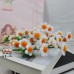 30 PCS * Handmade Pipe Cleaner 5 Daisy Flowers Green Leaf Artificial Simulation Flower Indoor Home Desktop Party Wedding Decor