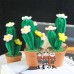 2 PCS * Handmade Pipe Cleaner Green Cactus with Flowers Potted Plant Artificial Simulation Flowers Indoor Home Desktop Party Wedding Decor 