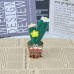 2 PCS * Handmade Pipe Cleaner Green Cactus with Flowers Potted Plant Artificial Simulation Flowers Indoor Home Desktop Party Wedding Decor 