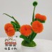 4PCS * Handmade Pipe Cleaner 6 Persimmons & Green Leaves Potted Plant Artificial Simulation Flowers Indoor Home Desktop Party Wedding Decor 