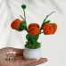 25 PCS * Pipe Cleaner Chenille Stems Handmade 6 Persimmons Potted Plant Making Kit DIY Art Flower Bouquet Craft Set