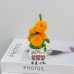 4PCS * Handmade Pipe Cleaner 5 Persimmons & Green Leaves Potted Plant Artificial Simulation Flowers Indoor Home Desktop Party Wedding Decor 
