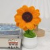 4 PCS * Handmade Pipe Cleaner Golden Sunflower Green Leaves Potted Plant Artificial Simulation Flowers Indoor Home Desktop Party Wedding Decor