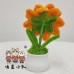 4 PCS * Handmade Pipe Cleaner Golden Sunflower Green Leaves Potted Plant Artificial Simulation Flowers Indoor Home Desktop Party Wedding Decor