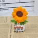 4 PCS * Handmade Pipe Cleaner Golden Sunflower Green Leaves Potted Plant Artificial Simulation Flowers Indoor Home Desktop Party Wedding Decor