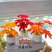 4 PCS * Handmade Pipe Cleaner Maple Leaves Potted Plant Artificial Simulation Indoor Home Desktop Party Wedding Decor 