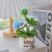 4PCS * Handmade Pipe Cleaner Gradient Color Rose Flower Green Leaves Potted Plant Artificial Simulation Flowers Indoor Home Desktop Party Wedding Decor 