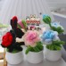 24 PCS * Pipe Cleaner Chenille Stems Handmade Rose Flowers Potted Plant Making Kit DIY Art Flower Bouquet Craft Set