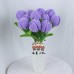 10 PCS * Handmade Pipe Cleaner Fat Tulip Flower Green Leaves Artificial Simulation Flower Indoor Home Desktop Party Wedding Decor