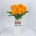 10 PCS * Handmade Pipe Cleaner Fat Tulip Flower Green Leaves Artificial Simulation Flower Indoor Home Desktop Party Wedding Decor