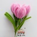 10 PCS * Handmade Pipe Cleaner Fat Tulip Flower Green Leaves Artificial Simulation Flower Indoor Home Desktop Party Wedding Decor
