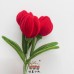 10 PCS * Handmade Pipe Cleaner Fat Tulip Flower Green Leaves Artificial Simulation Flower Indoor Home Desktop Party Wedding Decor