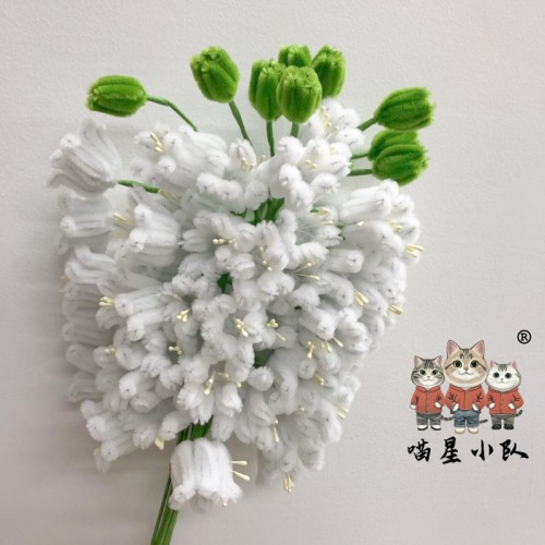 20 PCS * Handmade Pipe Cleaner Lily of the Valley Cluster Artificial Simulation Flower Indoor Home Desktop Party Wedding Decor