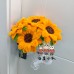 8 PCS * Handmade Pipe Cleaner 12 cm Sunflower Green Leaves Artificial Simulation Flower Indoor Home Desktop Party Wedding Decor