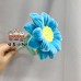 8 PCS * Handmade Pipe Cleaner 12 cm Sunflower Green Leaves Artificial Simulation Flower Indoor Home Desktop Party Wedding Decor