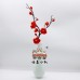 10 PCS * Handmade Pipe Cleaner Red Plum Blossom Artificial Simulation Flower Indoor Home Desktop Party Wedding Decor