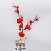 10 PCS * Handmade Pipe Cleaner Red Plum Blossom Artificial Simulation Flower Indoor Home Desktop Party Wedding Decor