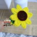 20 PCS * Handmade Pipe Cleaner Yolk Sunflower Green Leaves Artificial Simulation Flower Indoor Home Desktop Party Wedding Decor 